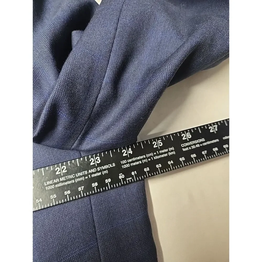 Lauren Ralph Lauren Black Label Blazer Mens‎ 46R Wool Blend Window Pane Navy